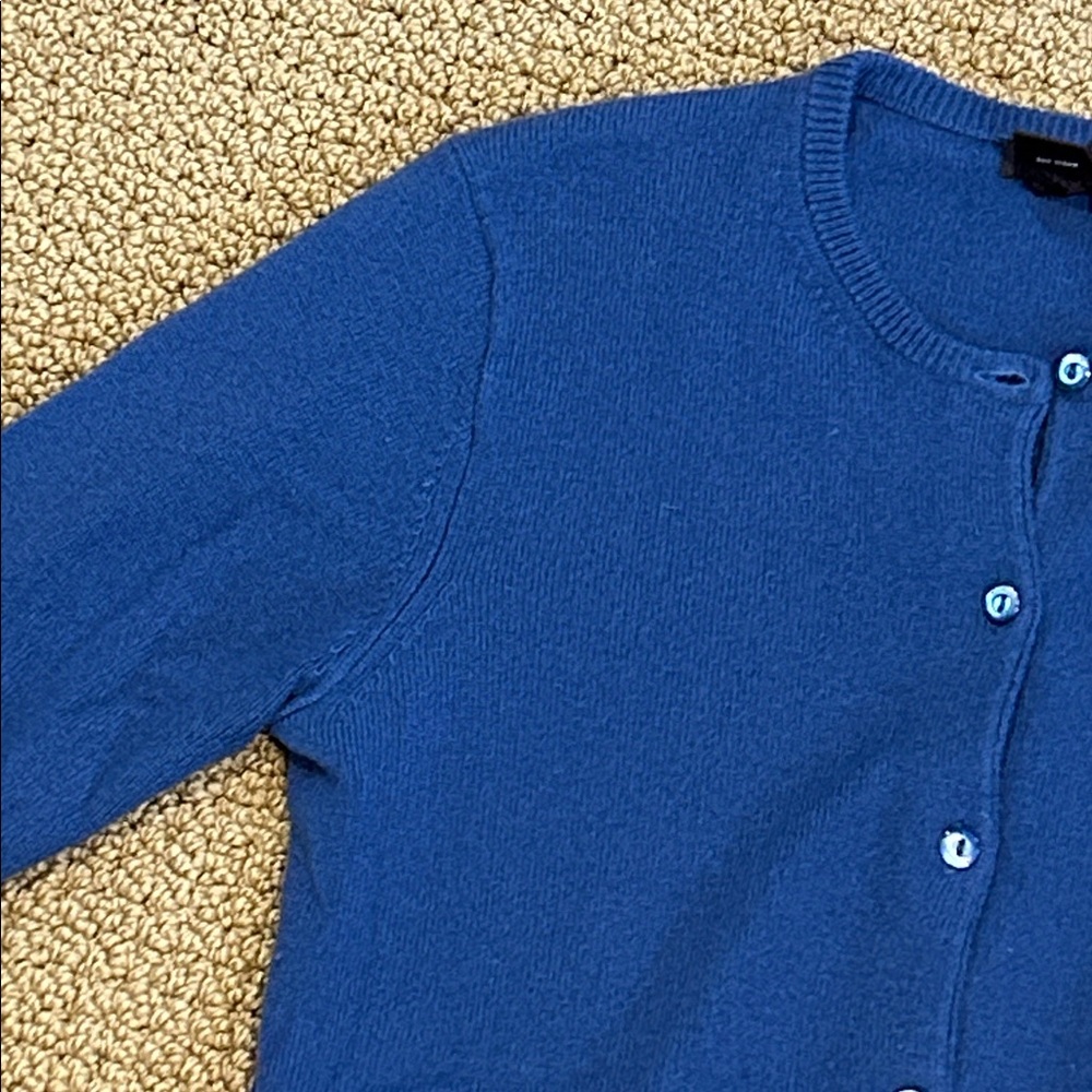Henri Bendel Blue Cashmere Cardigan Sweater size Small Button Front - Picture 4 of 16